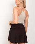 VERY J Crossover Waist Active Skirt with Short Liner