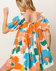 BiBi Floral Puff Sleeve Mini Dress