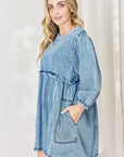 HEYSON Full Size Oversized Denim Babydoll Dress