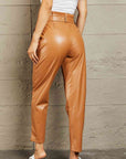 HEYSON Powerful You Full Size Faux Leather Paperbag Waist Pants