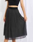 Zenana Full Size Romantic At Heart Pleated Chiffon Midi Skirt
