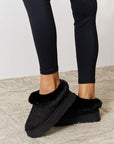 Legend Footwear Furry Chunky Platform Ankle Boots