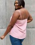 Sweet Lovely By Jen Full Size Scalloped Cami in Rosewood