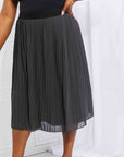 Zenana Full Size Romantic At Heart Pleated Chiffon Midi Skirt