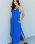 Ninexis Good Energy Full Size Cami Side Slit Maxi Dress in Royal Blue